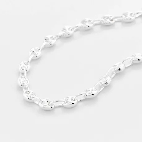 Collier grain de café argent