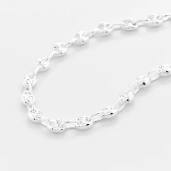Collier grain de café argent