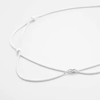 Collier argent double