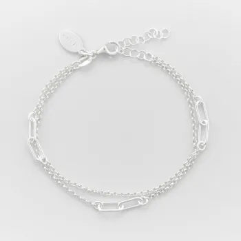 Bracelet argent chainette rectangle
