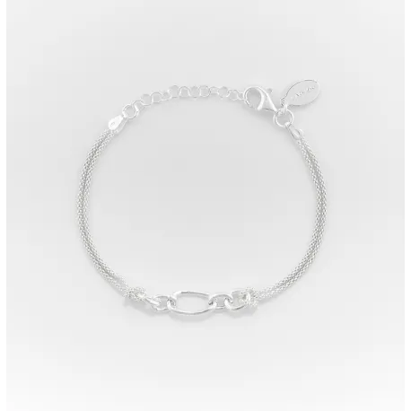 Bracelet argent anneau central