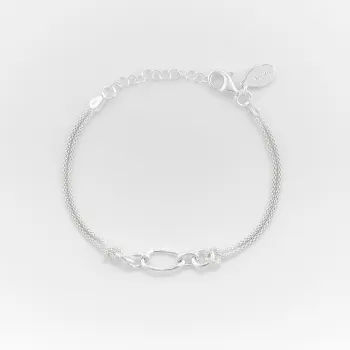 Bracelet argent anneau central