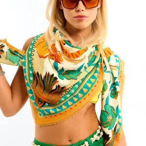 Nos bijoux pour foulard bandidas vert 130cmx130cm