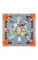 Foulard Coral bleu 90x90cm
