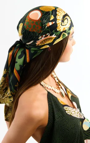 Foulard Coral noir 90x90cm