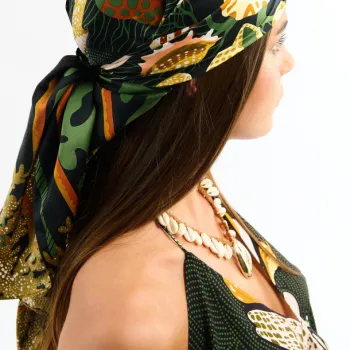 Foulard Coral noir 90x90cm