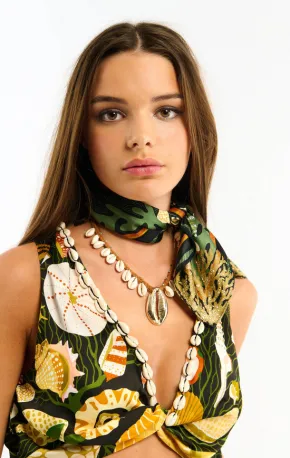 Mini Foulard Coral noir 55x55cm