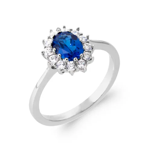 Nos bijoux pour bague solitaire zircon bleu