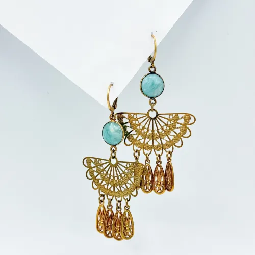 boucles d'oreilles cleopatre amazonite