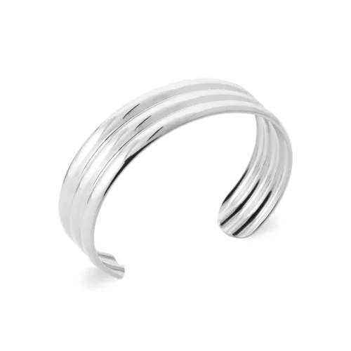 Nos bijoux pour manchette striée pvd argent