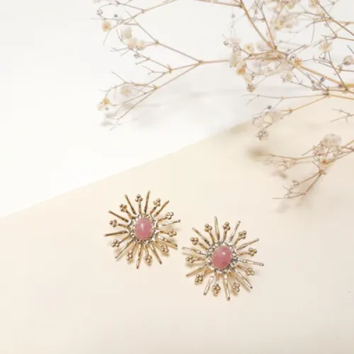 Nos bijoux pour boucles d'oreilles roi soleil rhodochrosite