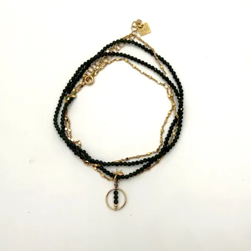 Nos bijoux pour bracelet multi-tour/collier koa vert