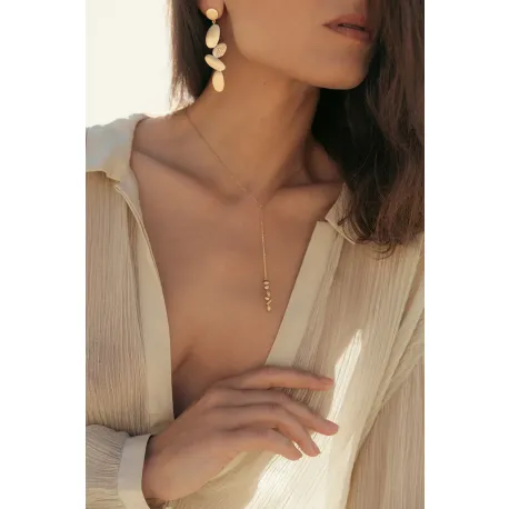 Collier galets chaine en Y