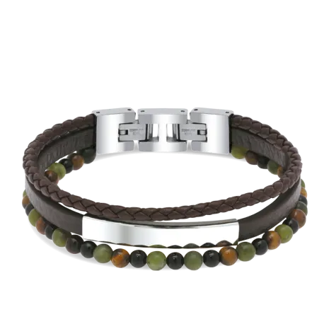 Bracelet cuir Yale Jaspe
