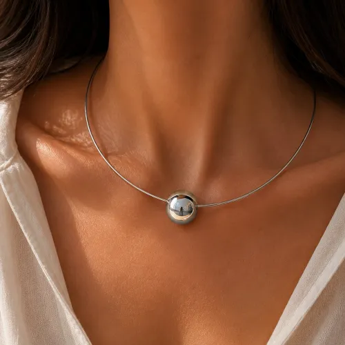 Nos bijoux pour collier câble avec boule
