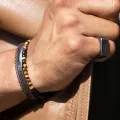 Bracelet cuir Yale oeil de tigre