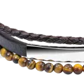Bracelet cuir Yale oeil de tigre