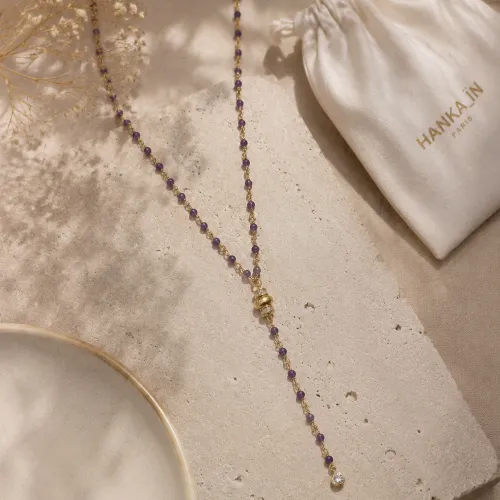 Nos bijoux pour collier en y mary améthyste