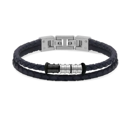 Bracelet cuir Gentleman Marine