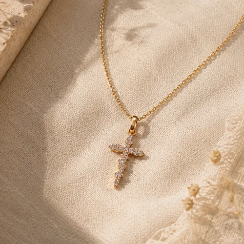 Nos bijoux pour collier croix full zircon côme
