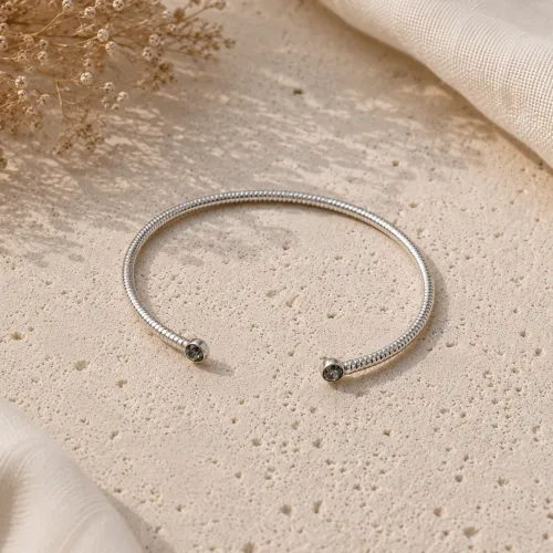 Nos bijoux pour jonc shine cristal silver night