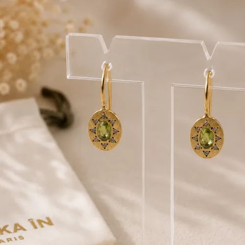 Nos bijoux pour boucles d'oreilles aura péridot