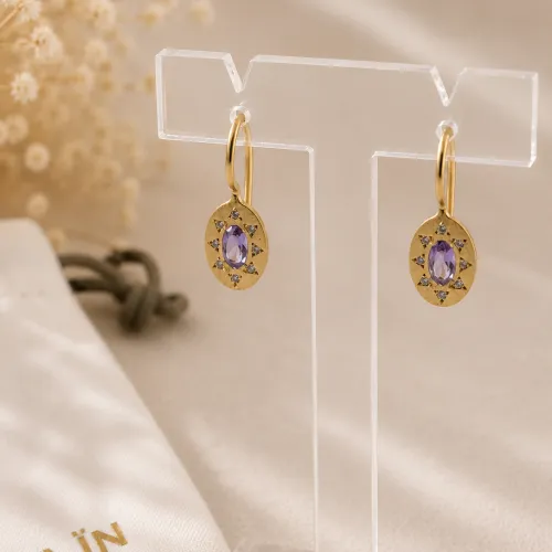 Nos bijoux pour boucles d'oreilles aura améthyste