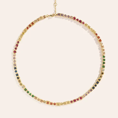 Nos bijoux pour collier rivière zircons multicolors