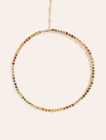 Collier Rivière Zircons Multicolors