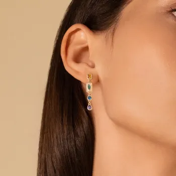 Boucles d'oreilles pendante colorée