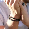 Bracelet cuir Gentleman noir