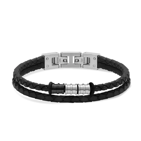 Bracelet cuir Gentleman noir