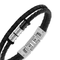 Bracelet cuir Gentleman noir
