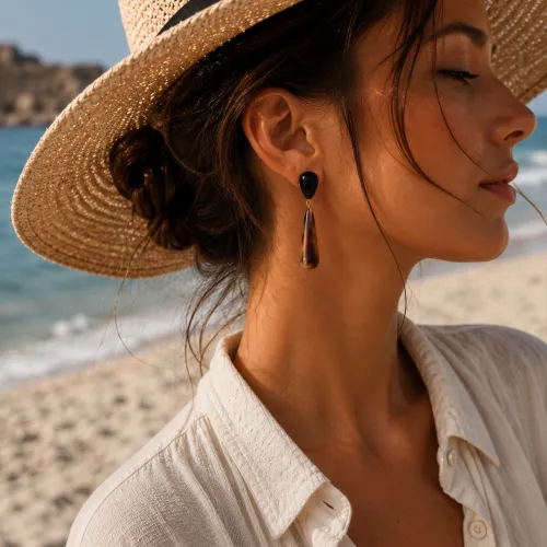 Nos bijoux pour boucles d'oreilles goutte marbrée