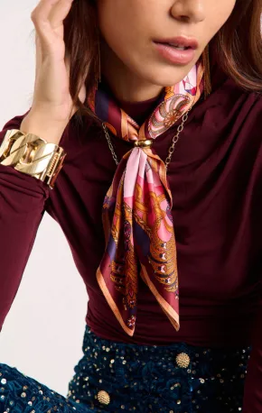 Mini Foulard Diamonds corail 55x55cm 