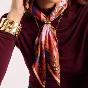 Mini Foulard Diamonds corail 55x55cm 