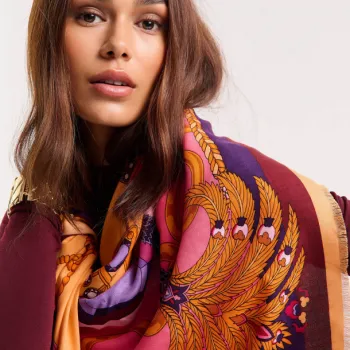Foulard Diamonds Corail 130cmx130cm