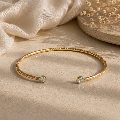 Nos bijoux pour jonc twist cristal vert opale