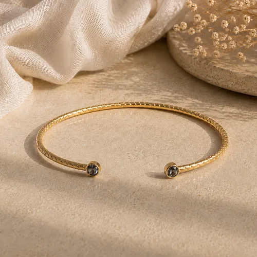 Nos bijoux pour jonc twist cristal anthracite