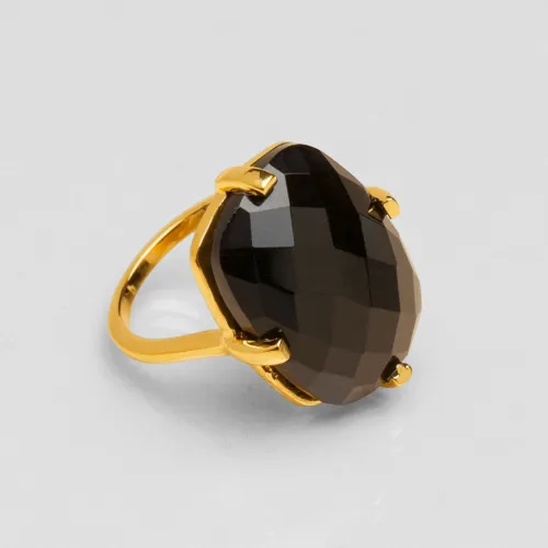 bague rectangle onyx noir