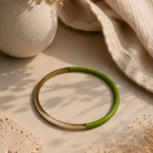 Nos bijoux pour jonc fin vert pois 