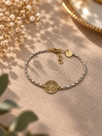 Bracelet Curtis bicolor médaille Star
