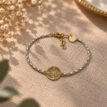 Bracelet Curtis bicolor médaille Star