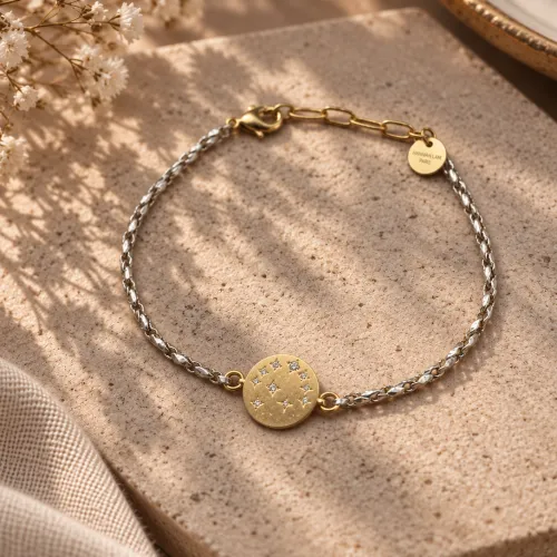 Nos bijoux pour bracelet curtis bicolor médaille moonlight