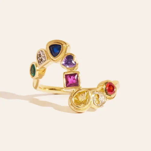 Nos bijoux pour bague rivière - zircons multicolores 