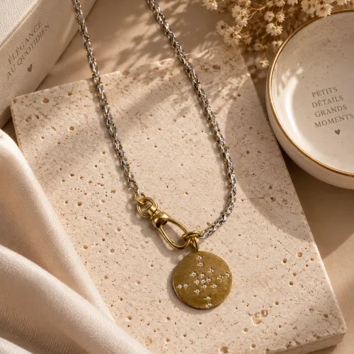 Nos bijoux pour collier curtis médaille star bicolore 