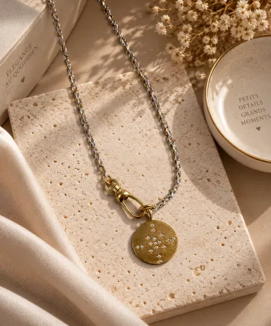 Collier Curtis médaille Star Bicolore 