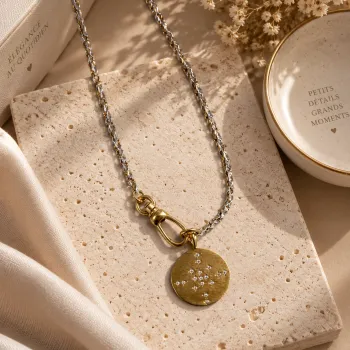 Collier Curtis médaille Star Bicolore 