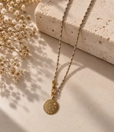 Collier Curtis médaille Moonlight Bicolore