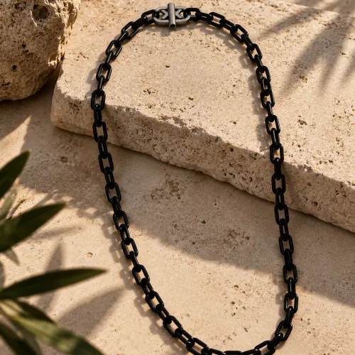 Nos bijoux pour collier joyce gun métal mat